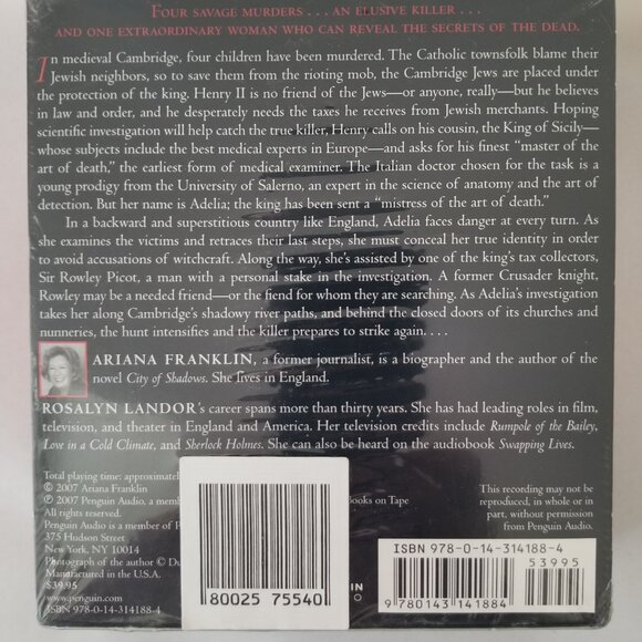 Mistress of the Art of Death Audiobook Novel by Ariana Franklin 11CD NEW/SEALED - Picture 6 of 6